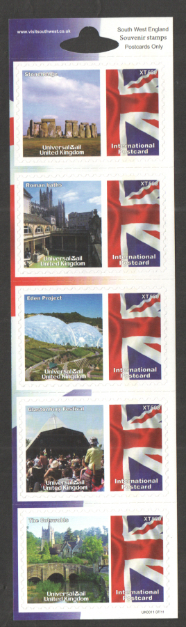 (image for) UK0011 South West England Universal Mail Stamps Dated: 07/11